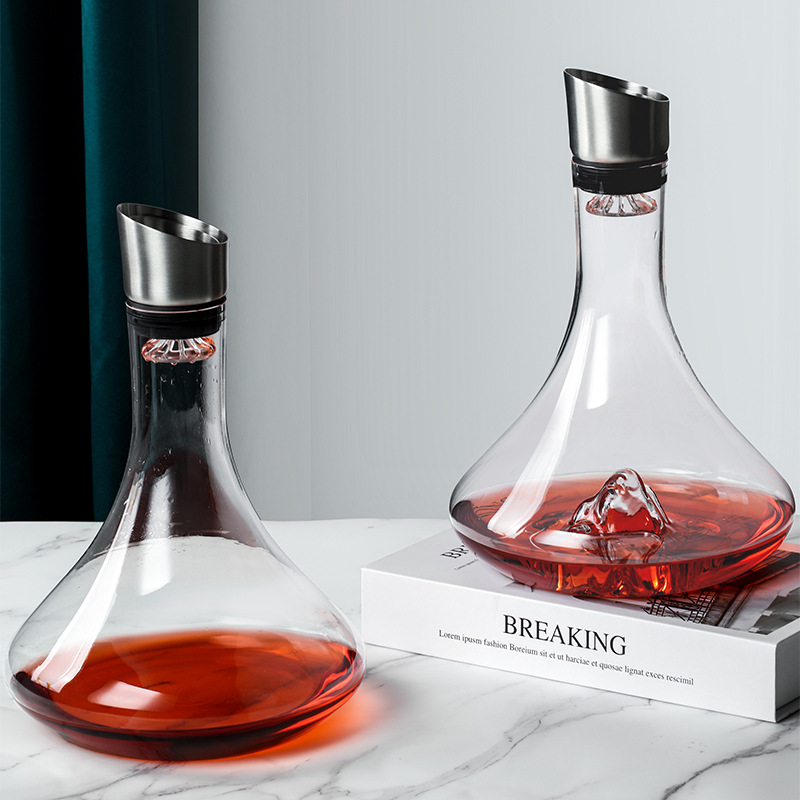 Decanter Wain Merah Kristal Gaya Gunung Salji